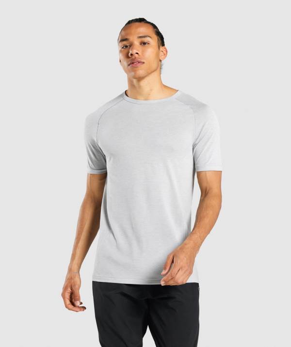 Panske Tricka Gymshark Retake Seamless Svetlo Siva / Siva | KI5613809